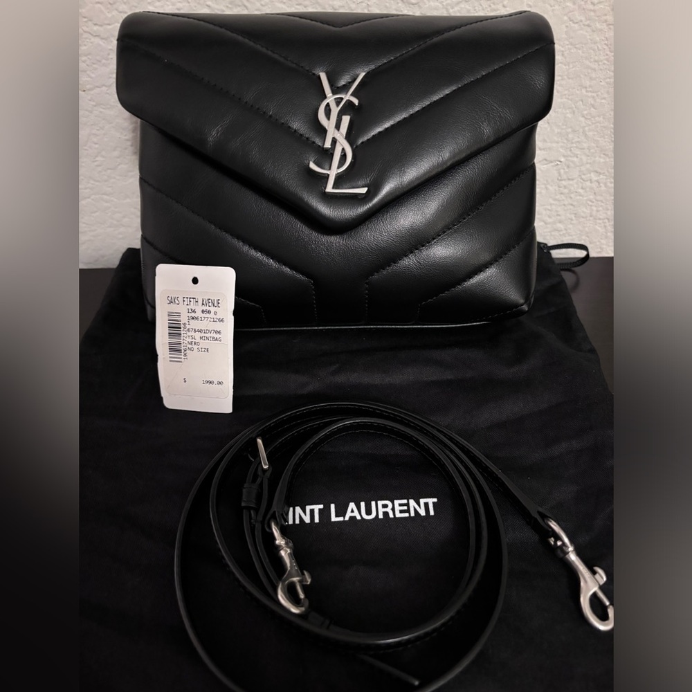YSL Saint Laurent Toy Loulou Black Silver